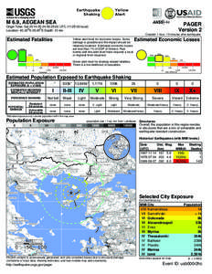 Yellow Alert Earthquake Shaking M 6.9, AEGEAN SEA