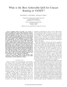 What is the Best Achievable QoS for Unicast Routing in VANETs?