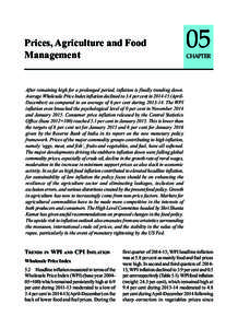 Prices, Agriculture and Food Management 05 CHAPTER