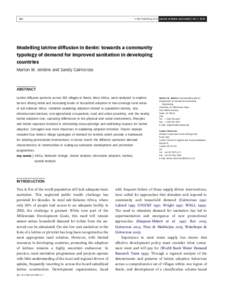 Q IWA Publishing 2010 Journal of Water and Health | 08.1 | Modelling latrine diffusion in Benin: towards a community typology of demand for improved sanitation in developing