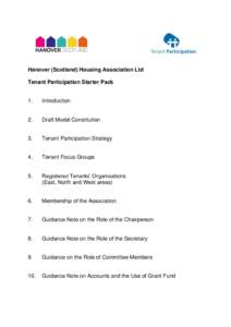 Hanover (Scotland) Housing Association Ltd Tenant Participation Starter Pack 1.  Introduction