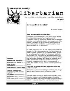 san mateo county  the newsletter for the Libertarian Party of San Mateo County fall 2012 image: Robert Santorelli