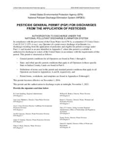 2016 NPDES Draft Pesticide General Permit