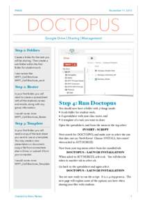PIADS  November 11, 2013 DOCTOPUS Google Drive | Sharing | Management