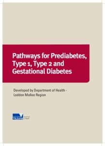 Pathways for Prediabetes, Type 1, Type 2 and Gestational Diabetes Developed by Department of Health Loddon Mallee Region  Department