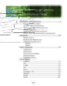 Section 2. Species of Greatest Conservation Need Identification and prioritization.......................................... 6 How the SGCN list was created Criteria for inclusion on the SGCN list Taxa Association Team c