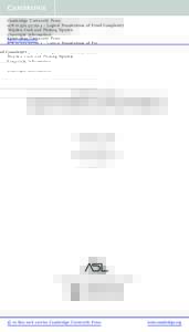Cambridge University Press4 - Logical Foundations of Proof Complexity Stephen Cook and Phuong Nguyen Copyright Information More information