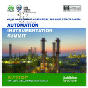 AIS-ISA Italy CONFERENCE AND EXHIBITION | COINCIDING WITH 4TH ISA EMEA  AUTOMATION INSTRUMENTATION SUMMIT