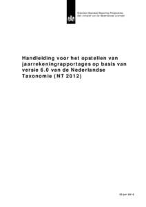 Standard Business Reporting Programma Een initiatief van de Nederlandse overheid Handleiding voor het opstellen van jaarrekeningrapportages op basis van versie 6.0 van de Nederlandse