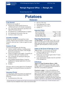 Raleigh Regional Office Delaware Potatoes Fact Sheet