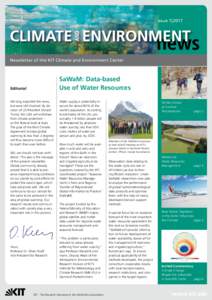 Issue 1|2017  Newsletter of the KIT Climate and Environment Center SaWaM: Data-based Use of Water Resources