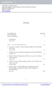 Cambridge University Press[removed]8 - Race, Empire and First World War Writing Edited by Santanu Das Table of Contents More information