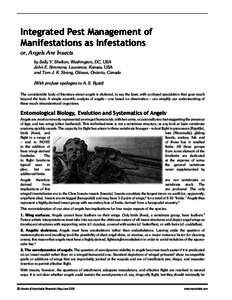 Integrated Pest Management of Manifestations as Infestations or, Angels Are Insects by Sally Y. Shelton, Washington, DC, USA John E. Simmons, Lawrence, Kansas, USA and Tom J. K. Strang, Ottawa, Ontario, Canada