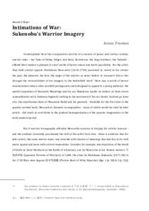 Research Paper  Intimations of War: Sukenobu’s Warrior Imagery Jenny Preston Contemplated from the comparative security of a century of peace and civilian routine,