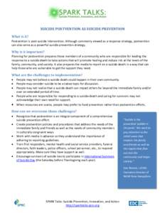 Ken Norton Postvention as Prevention Key Points