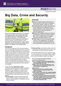   POSTNOTE Number 470 July[removed]Big Data, Crime and Security