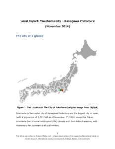 Local Report: Yokohama City – Kanagawa Prefecture (NovemberThe city at a glance Figure 1: The Location of The City of Yokohama (original image from Digipot)