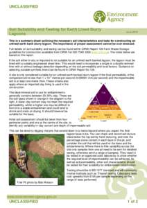 UNCLASSIFIED  Soil Suitability and Testing for Earth Lined Slurry Lagoons  June 2013