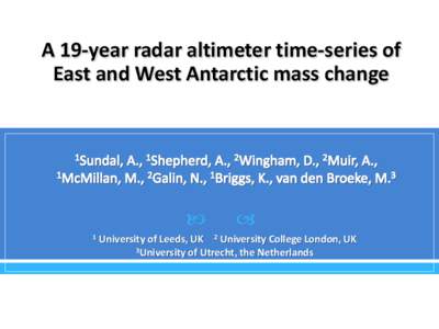 A 19-year radar altimeter time-series of East and West Antarctic mass change  1