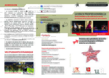 ufr-staps.u-bourgogne.fr  Sur dossier en formation initiale pour : twitter.com/univbourgogne