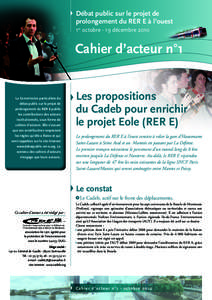 Débat public sur le projet de prolongement du RER E à l’ouest 1er octobre - 19 décembre 2010 Cahier d’acteur n°1