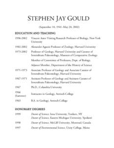 Fellows of the American Association for the Advancement of Science / Guggenheim Fellows / MacArthur Fellows / Stephen Jay Gould / Leon M. Lederman / Ismail Serageldin