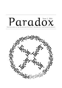 Paradox Issue 1, 2004 The Magazine of the Melbourne University Mathematics and Statistics Society  MUMS
