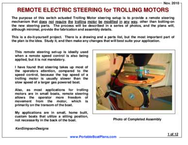 NovREMOTE REMOTE ELECTRIC ELECTRIC STEERING STEERING for