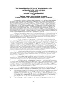 2005 MINIMUM STANDARD DETAIL REQUIREMENTS FOR ALTA/ACSM LAND TITLE SURVEYS as adopted by American Land Title Association and National Society of Professional Surveyors