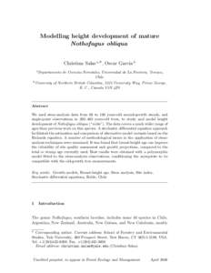 Modelling height development of mature Nothofagus obliqua Christian Salas a,∗ , Oscar Garc´ıa b a Departamento b University