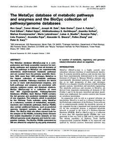 Science / Bioinformatics / BioCyc database collection / MetaCyc / Metabolic pathway / Citric acid cycle / EcoCyc / KEGG / Enzyme / Biology / Metabolism / Biological databases