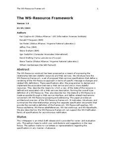 The WS-Resource Framework  1