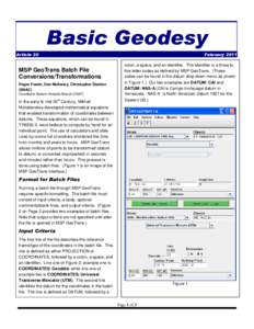 Basic Geodesy Article 20 FebruaryMSP GeoTrans Batch File