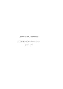Statistics for Economists Len Gill, Chris D. Orme & Denise Osborn c