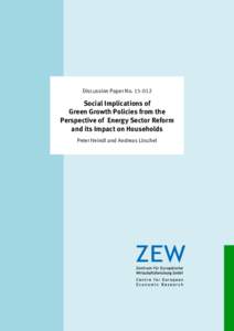 Dis­­cus­­si­­on Paper NoSocial Implications of Green Growth Policies from the Perspective of Energy Sector Reform and its Impact on Households