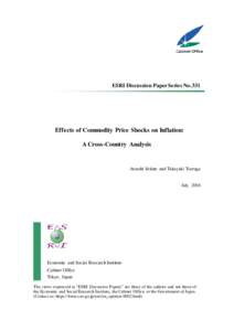 ESRI Discussion Paper Series No.331  Effects of Commodity Price Shocks on Inflation: A Cross-Country Analysis  Atsushi Sekine and Takayuki Tsuruga