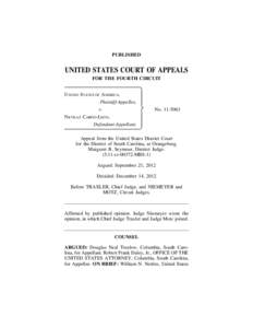PUBLISHED  UNITED STATES COURT OF APPEALS FOR THE FOURTH CIRCUIT UNITED STATES OF AMERICA, Plaintiff-Appellee,
