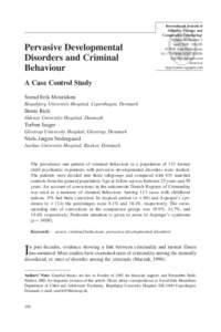 Pervasive Developmental Disorders and Criminal Behaviour International Journal of Offender Therapy and