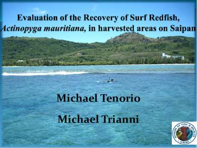 Evaluation of the Recovery of Surf Redfish, Actinopyga mauritiana, in harvested areas on Saipan
