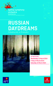 2014 RUSSIAN DAYDREAMS Tchaikovsky & Prokofiev  APT Master Series