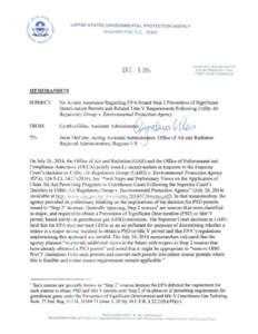 No Action Assurance Regarding EPA-Issued Step 2 Prevention of Significant Deterioraiton Permits and Related Title V Requirements Following Utility Air Regulatory Group v. Environmental Protection Agency