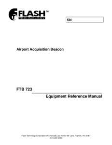 SN  Airport Acquisition Beacon FTB 723 Equipment Reference Manual