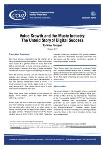 RESEARCH PAPER  Value Growth and the Music Industry: The Untold Story of Digital Success By Maud Sacquet October 2017