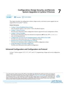 Configuration, Design Security, and Remote System Upgrades in Cyclone V Devices