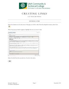 CREATING LINKS CTC WEB TRAINING E X T E R NA L L I N K S  Select the element tool for the area of the page you wish to edit. From the dropdown menu, select Text.
