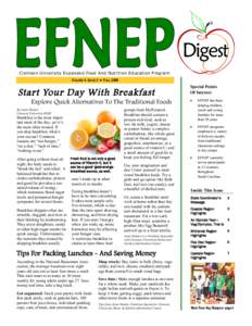 Digest Clemson University Expanded Food And Nutrition Education Program VOLUME 4, ISSUE 2 n