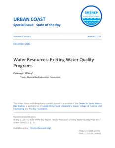 URBAN COAST Special Issue: State of the Bay Volume 5 Issue 1 Article 1.2.0