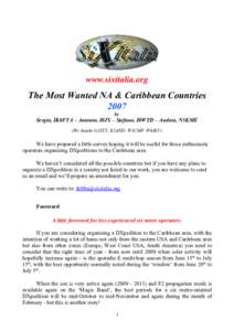 www.sixitalia.org  The Most Wanted NA & Caribbean Countries 2007 by