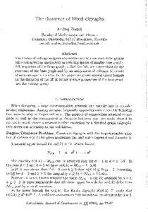 The diameter of lifted digraphs Andrej Zlatos Faculty of Mathematics and Physics
