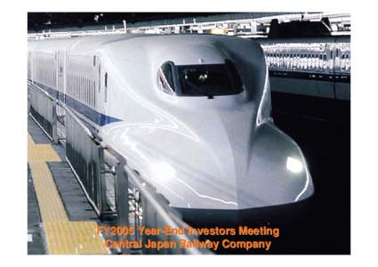 FY2005 Year-End Investors Meeting Central Japan Railway Company Passenger Volume of the Tokaido Shinkansen in FY2005 ◆Passenger volume of the Tokaido Shinkansen remained strong even after the Aichi Expo YOY comparison